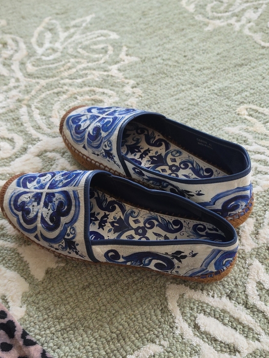 Dolce & Gabbana Shoes - Dolce & Gabbana Blue and White Floral Espadrilles